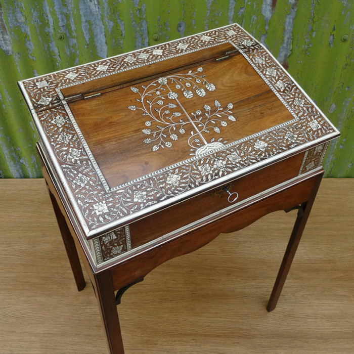 Indian Vizagapatam ivory inlaid desk box 1