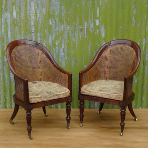 Pair of George Bullock Bergere Armchairs 5