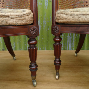 Pair of George Bullock Bergere Armchairs 6