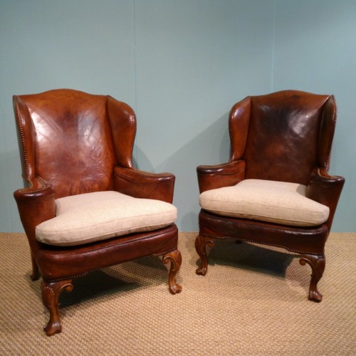 Leather wing chairs (1)