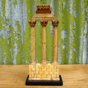 Pair of Giallo Marble Temple Models (3)