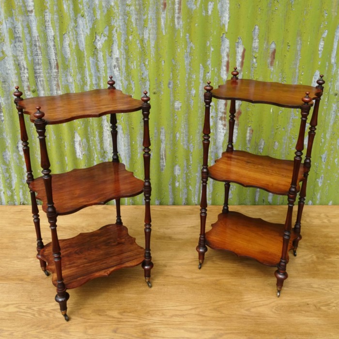 Pair of Rosewood Whatnots (1)