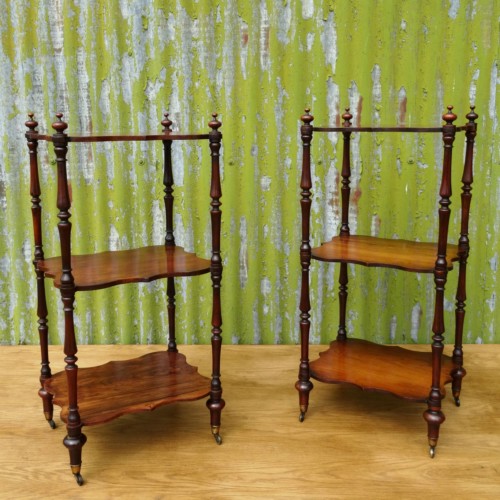 Pair of Rosewood Whatnots (2)