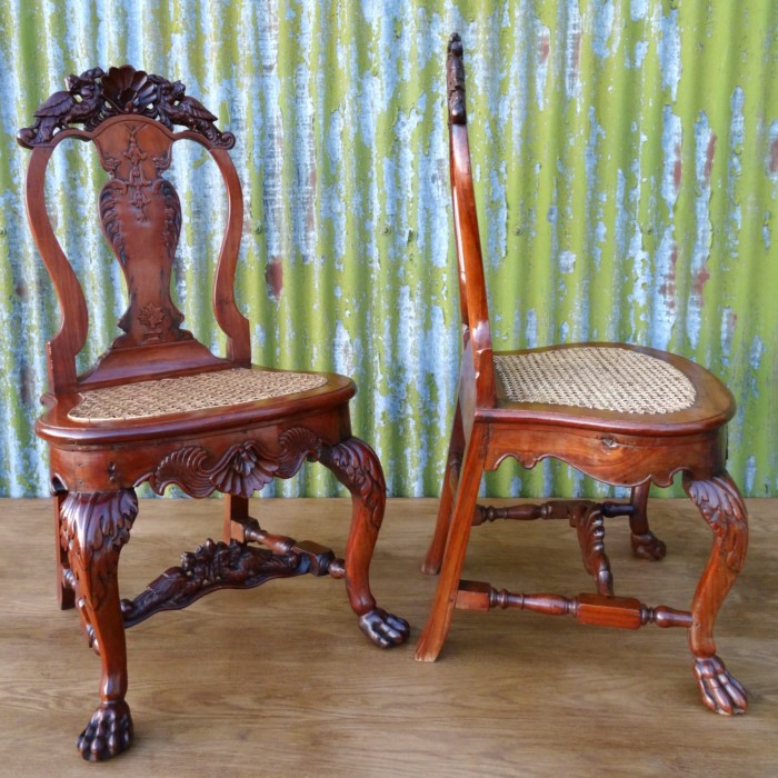 Pair of Dutch East Indies Satinwood Side Chairs 6