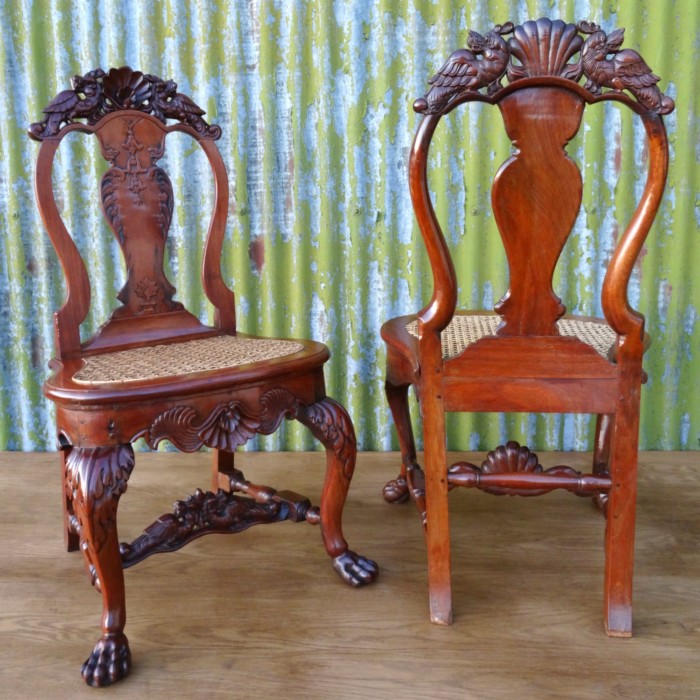 Pair of Dutch East Indies Satinwood Side Chairs 7
