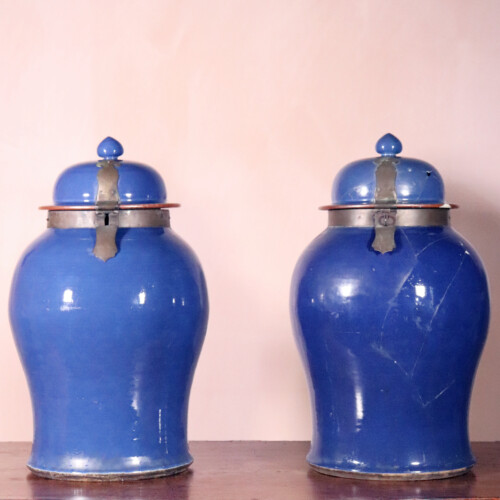 Large Pair Of Chinese Jars and Covers (1)