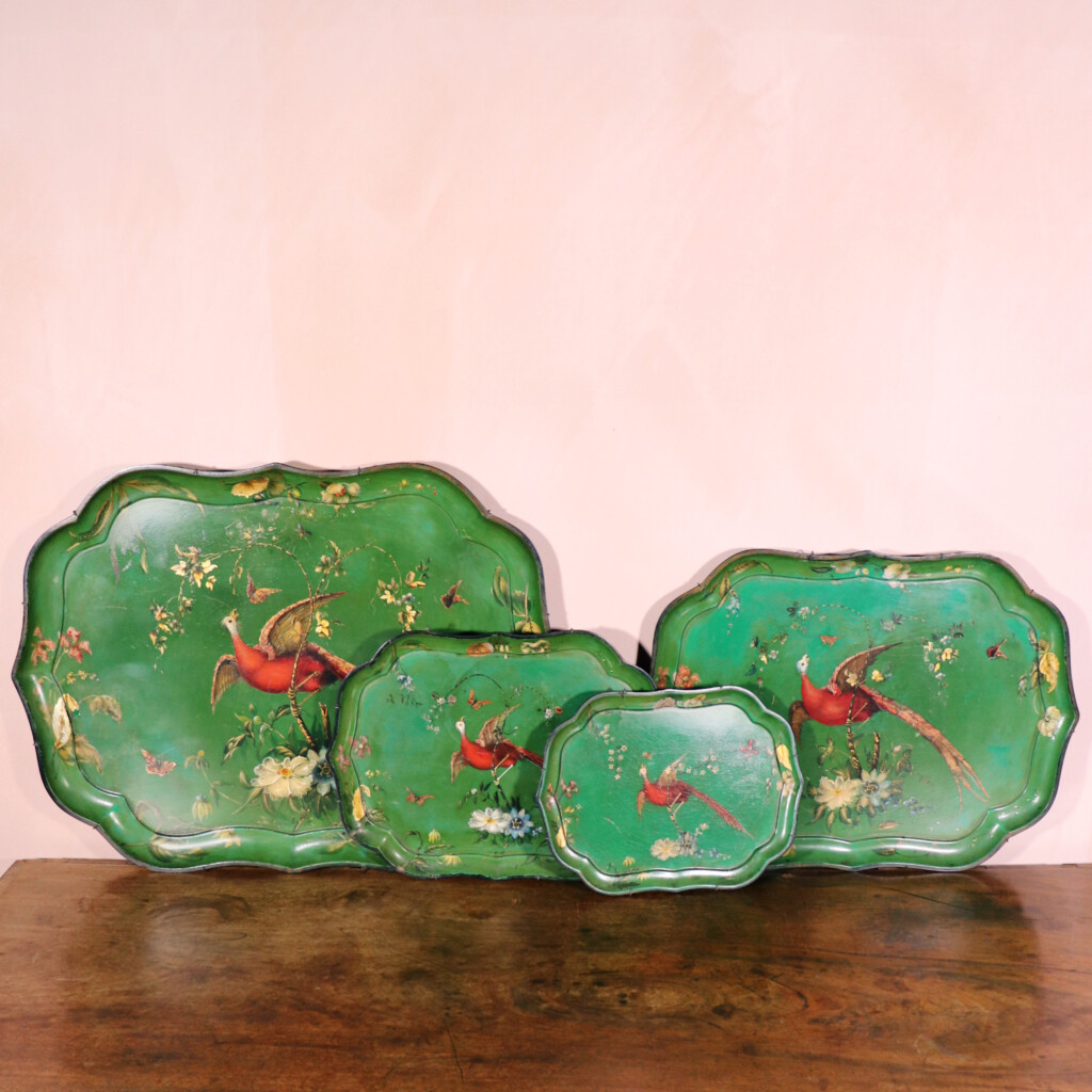 Set of Four Jennens & Bettridge Papier-mâché Trays (7)