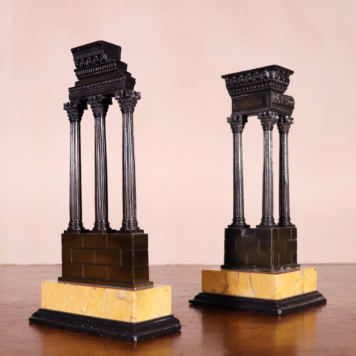 Pair of Bronze Temple Models (2)