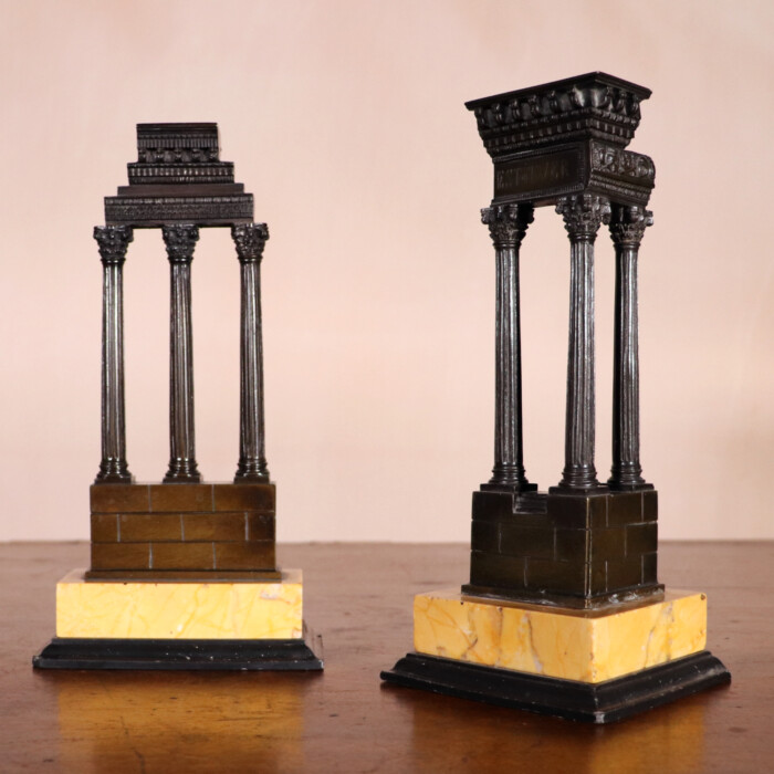 Pair of Bronze Temple Models (3)