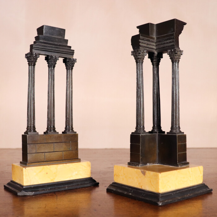 Pair of Bronze Temple Models (4)