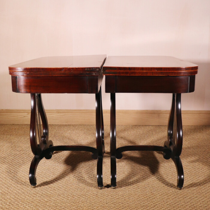 Pair of Lyre Tables (2)