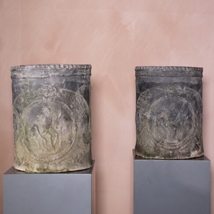 Pair of Lead Urns (3)