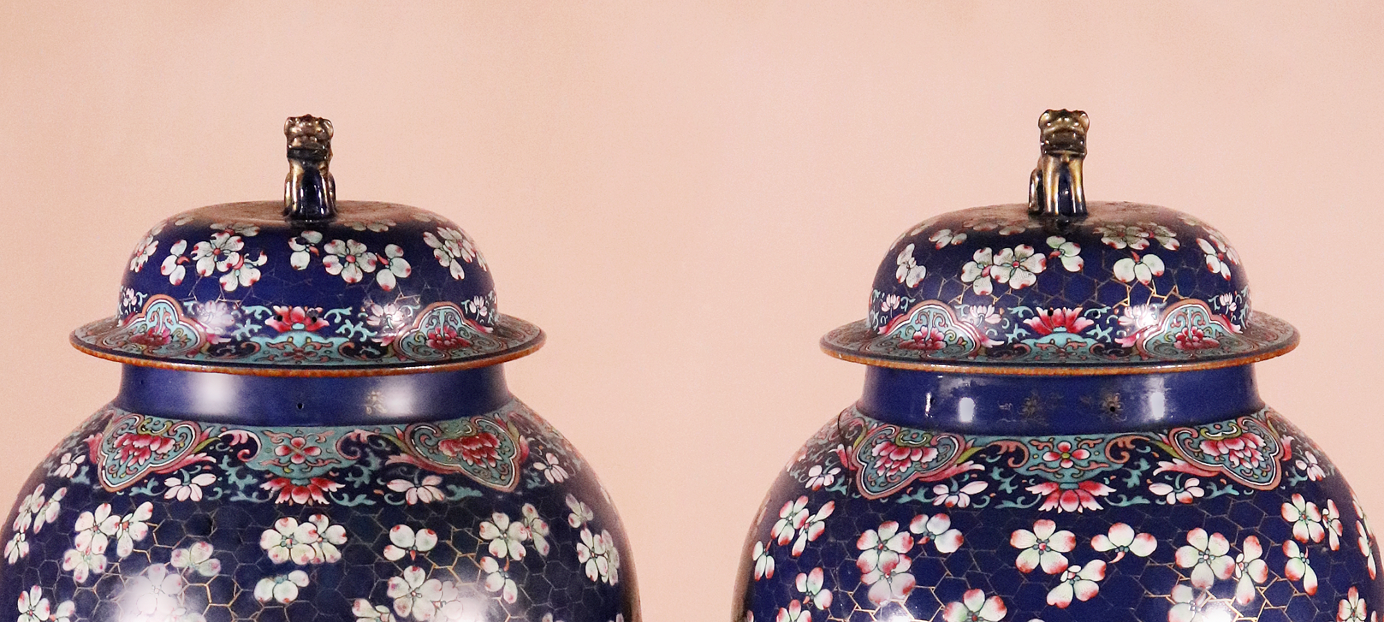Large Pair Of Chinese Jars and Covers (1) slider