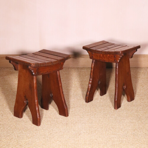 Pair of Jack Grimble Oak Stools (1)