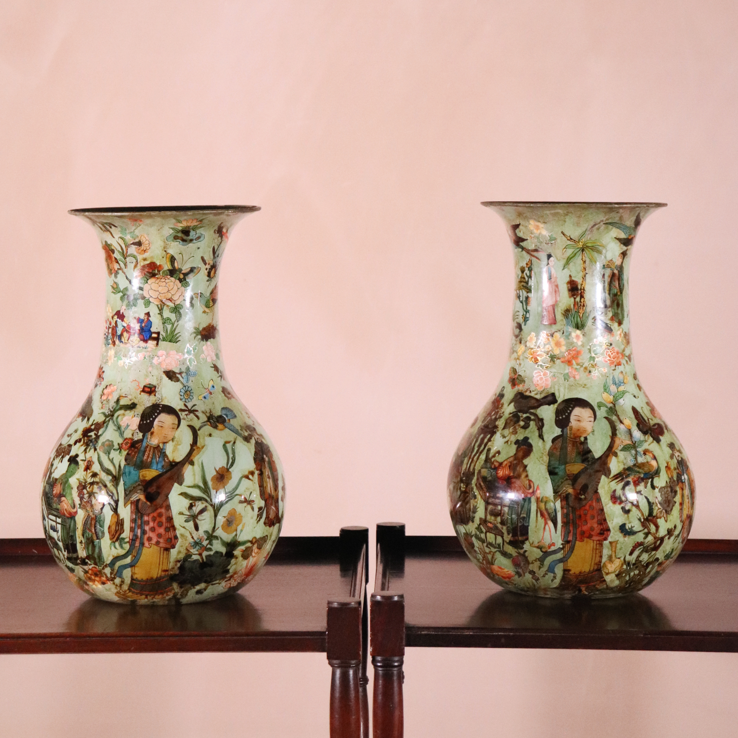 Pair of Decalcomania Vases (1)