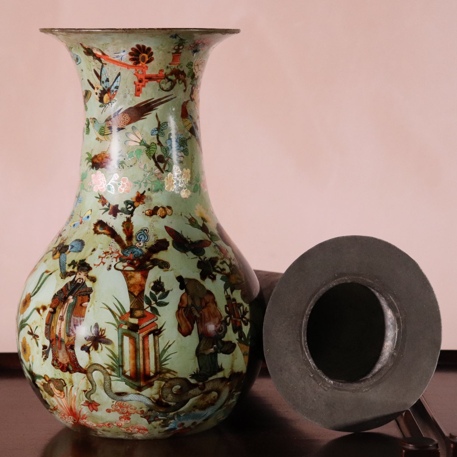 Pair of Decalcomania Vases (12)