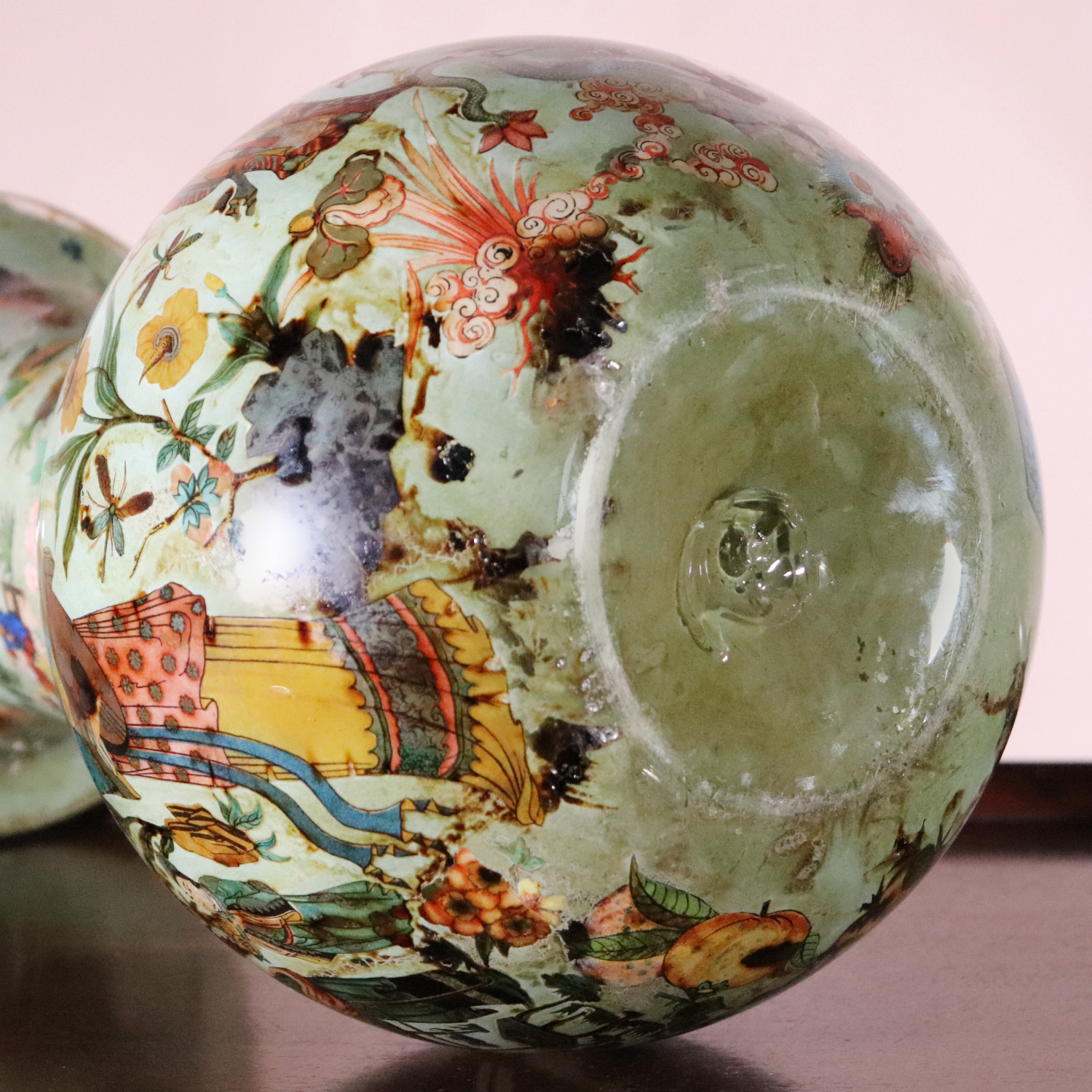 Pair of Decalcomania Vases (13)