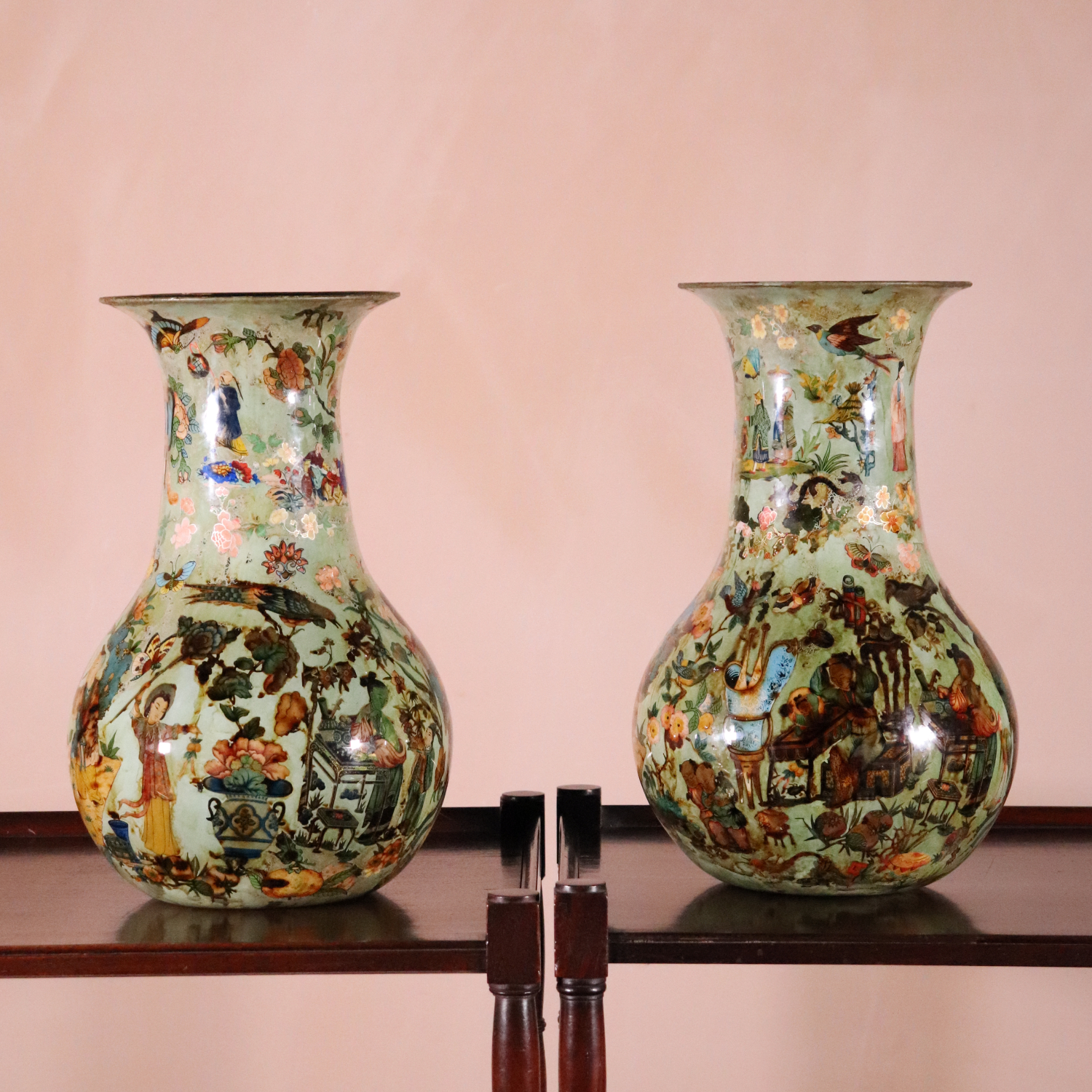 Pair of Decalcomania Vases (3)